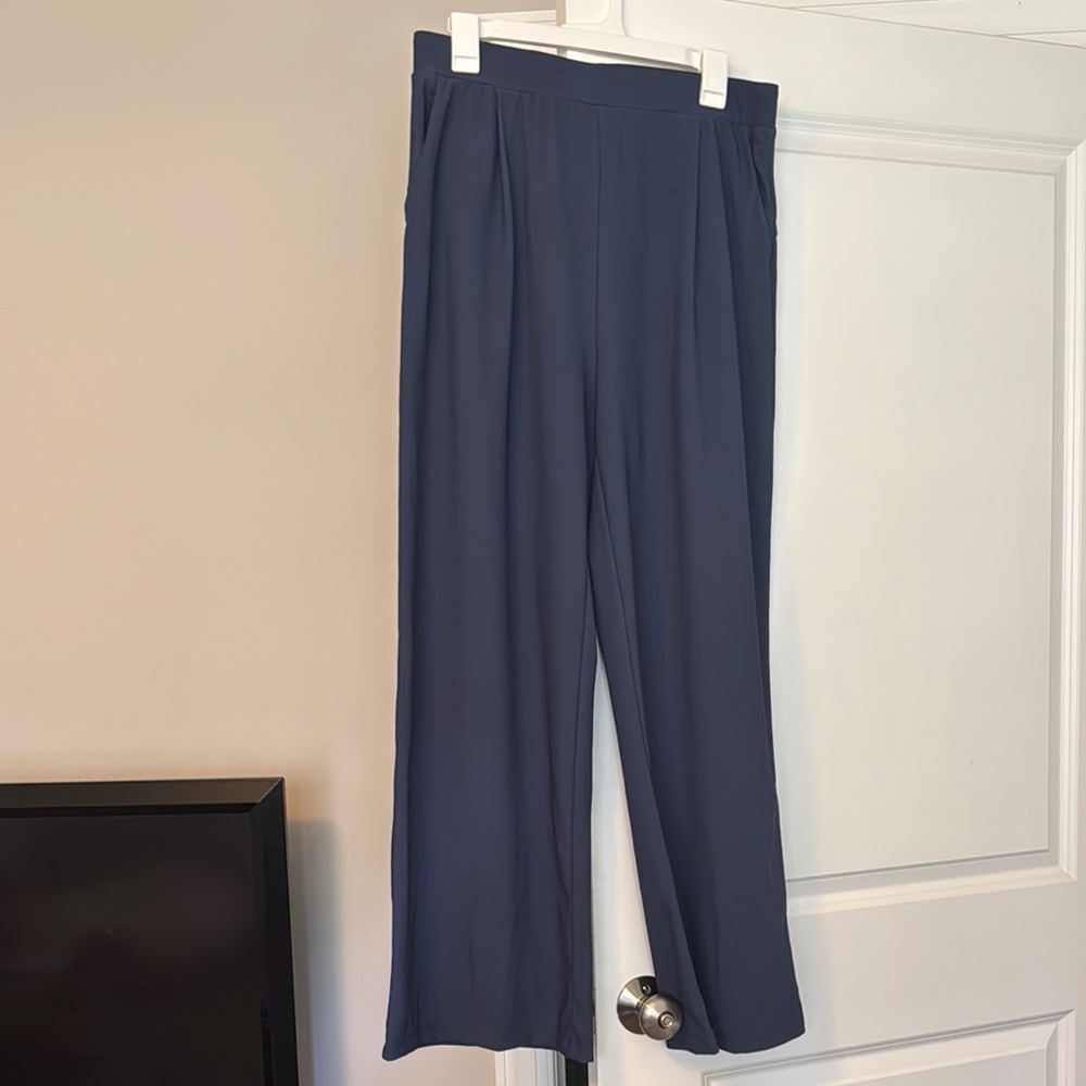 HALARA Blue Wide Leg Pants Flowing Silhouette